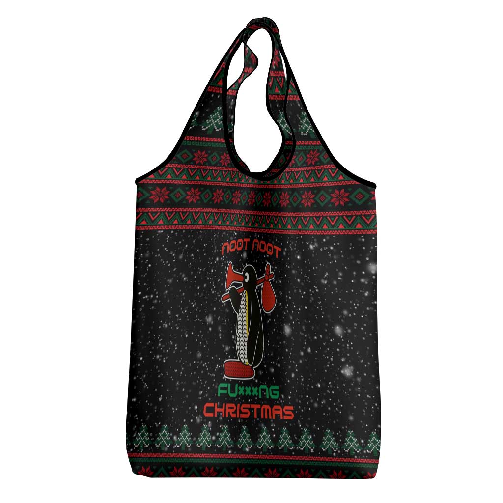 Penguin Tree Christmas Grocery Bag Xmas Holiday Patterns - Wonder Print Shop