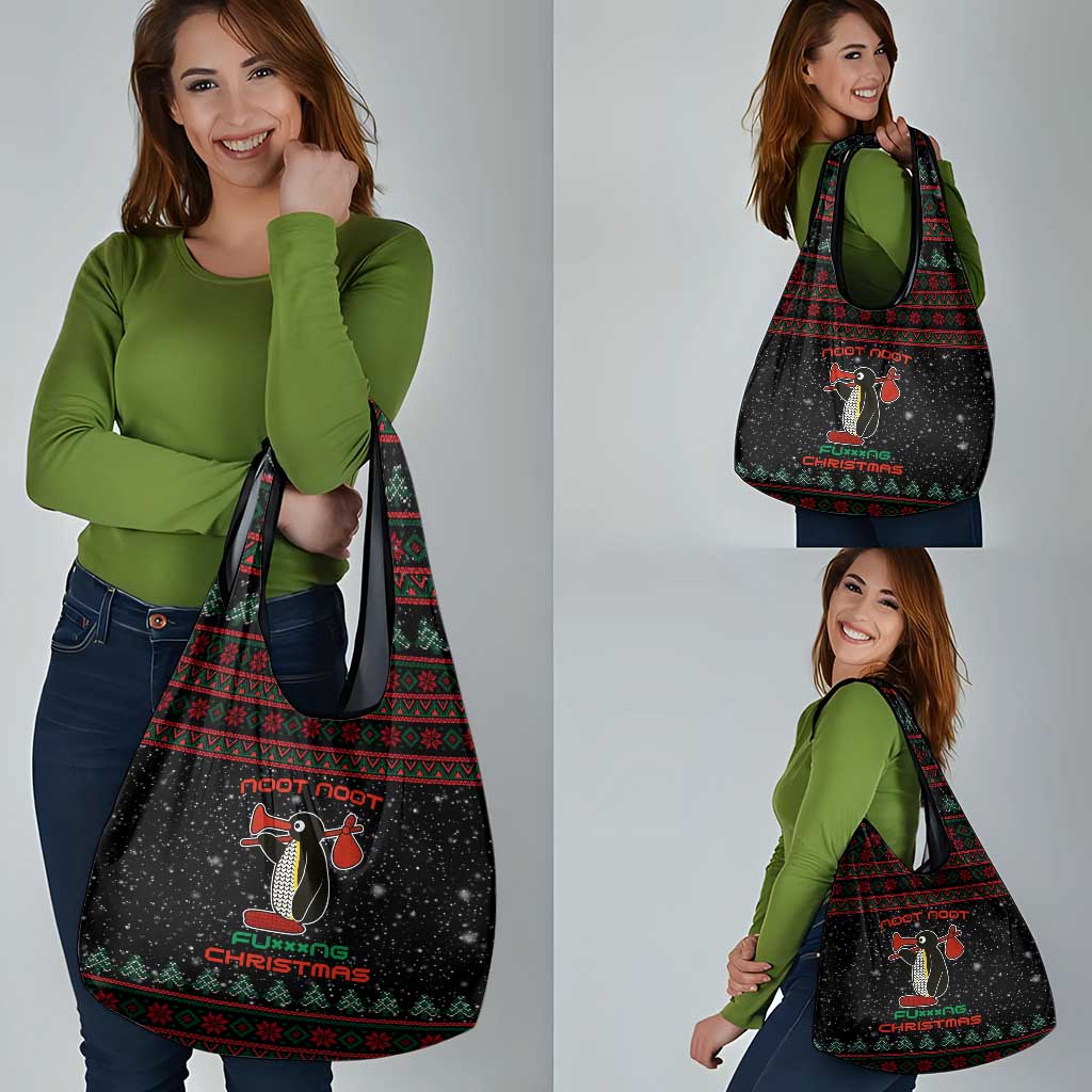 Penguin Tree Christmas Grocery Bag Xmas Holiday Patterns - Wonder Print Shop