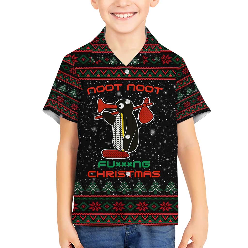 Penguin Tree Christmas Hawaiian Shirt Xmas Holiday Patterns - Wonder Print Shop