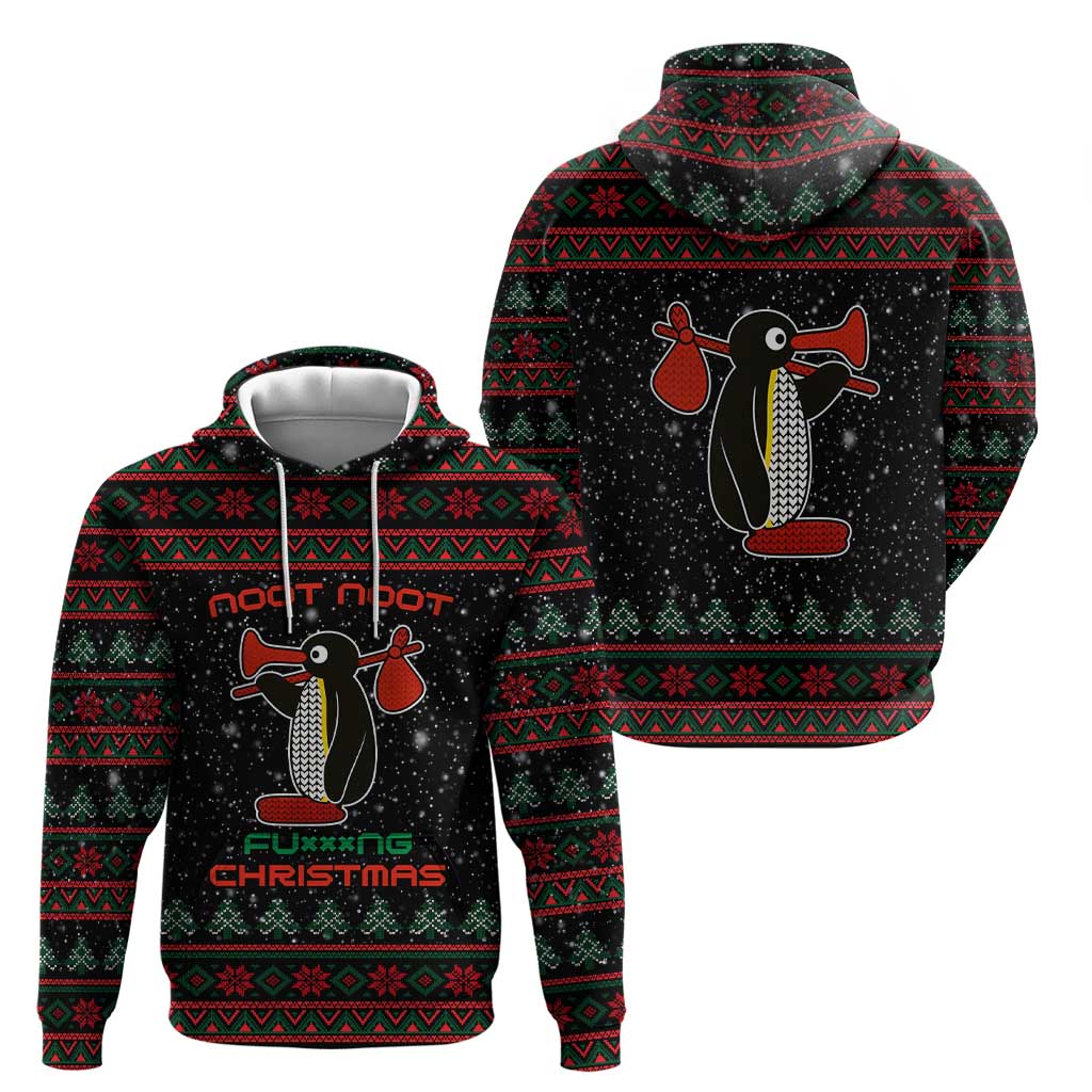 Penguin Tree Christmas Hoodie Xmas Holiday Patterns - Wonder Print Shop