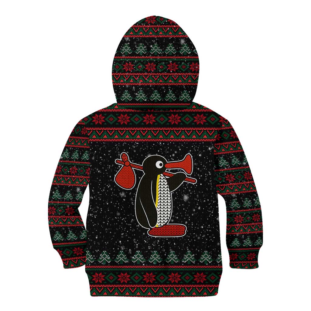 Penguin Tree Christmas Kid Hoodie Xmas Holiday Patterns - Wonder Print Shop