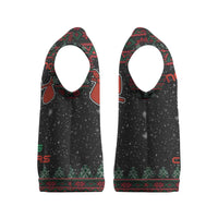 Penguin Tree Christmas Knitted V-Neck Vest Xmas Holiday Patterns - Wonder Print Shop