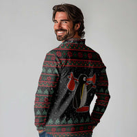 Penguin Tree Christmas Long Sleeve Polo Shirt Xmas Holiday Patterns - Wonder Print Shop