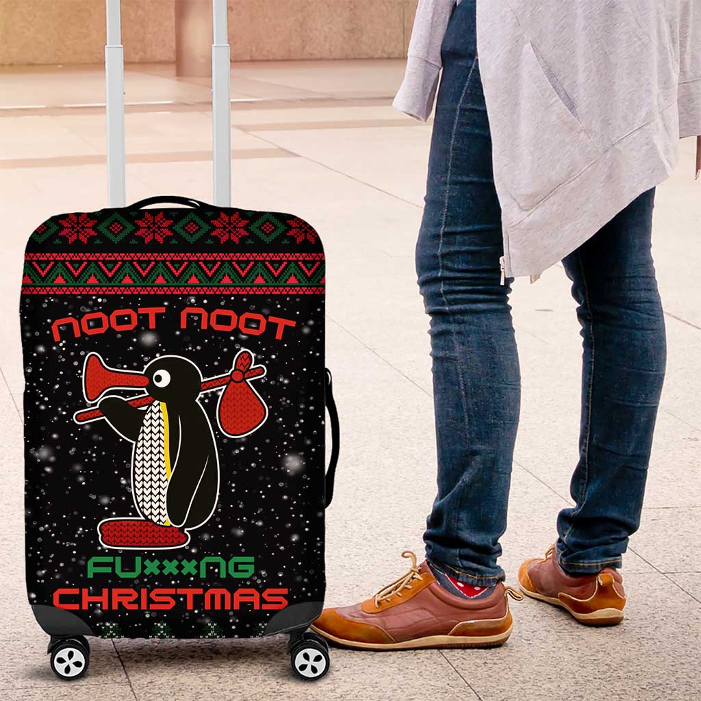 Penguin Tree Christmas Luggage Cover Xmas Holiday Patterns - Wonder Print Shop