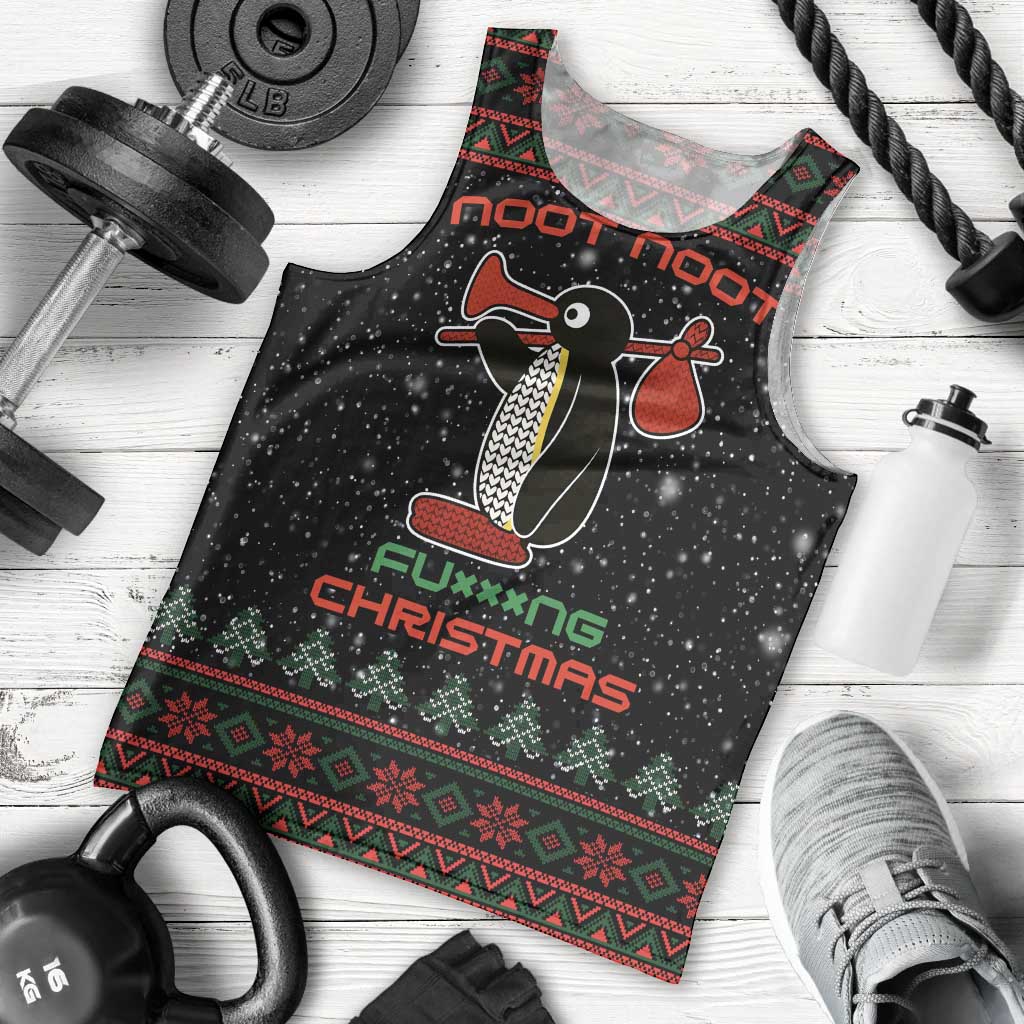 Penguin Tree Christmas Men Tank Top Xmas Holiday Patterns - Wonder Print Shop