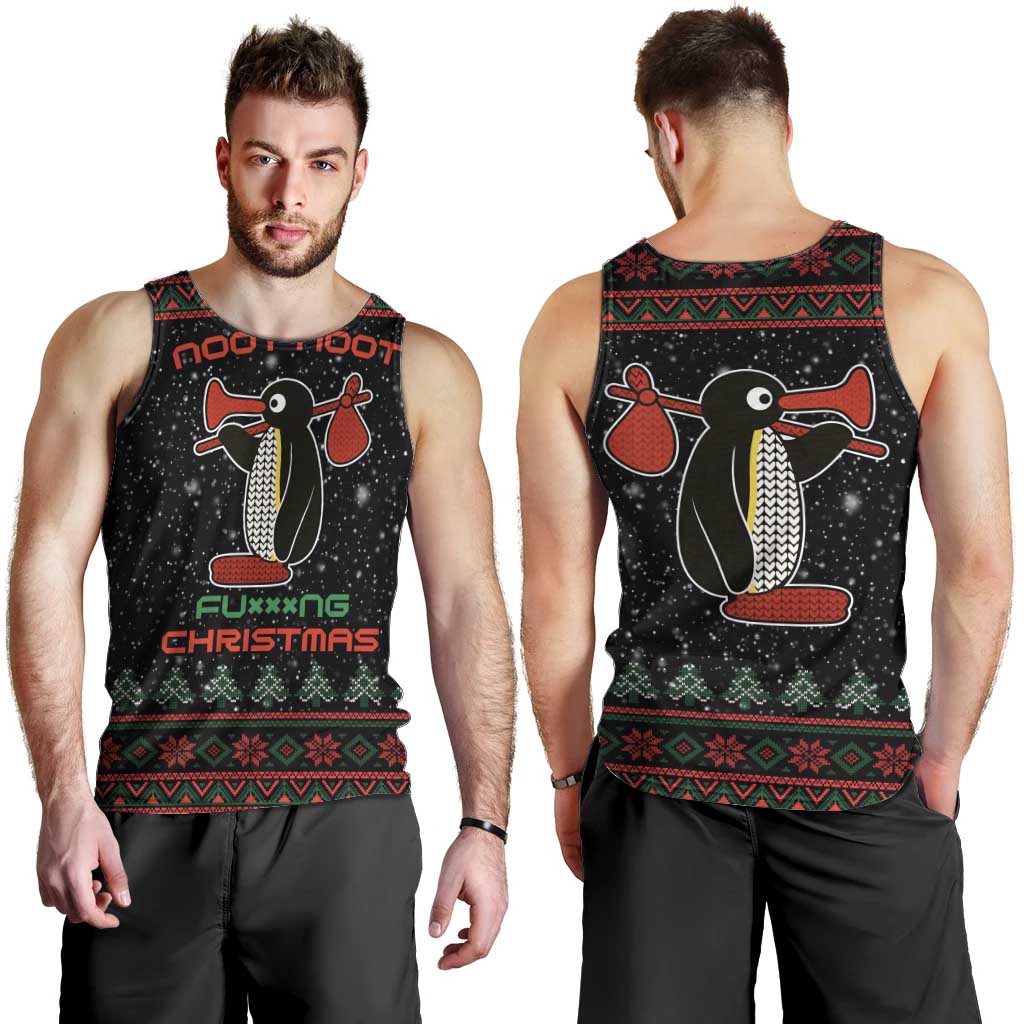 Penguin Tree Christmas Men Tank Top Xmas Holiday Patterns - Wonder Print Shop