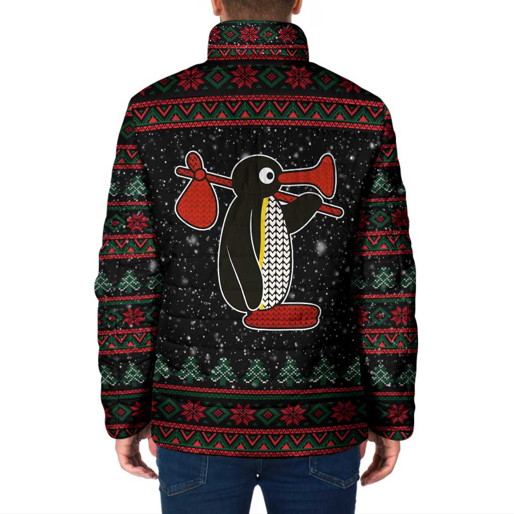 Penguin Tree Christmas Padded Jacket Xmas Holiday Patterns - Wonder Print Shop