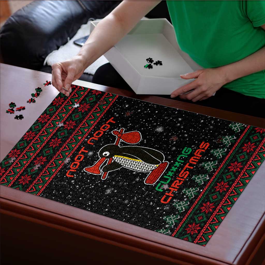 Penguin Tree Christmas Puzzle Xmas Holiday Patterns - Wonder Print Shop