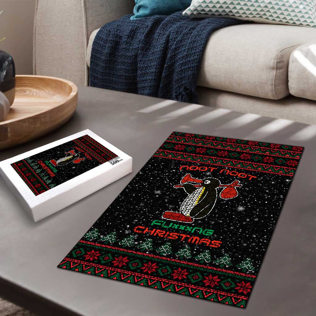 Penguin Tree Christmas Puzzle Xmas Holiday Patterns - Wonder Print Shop