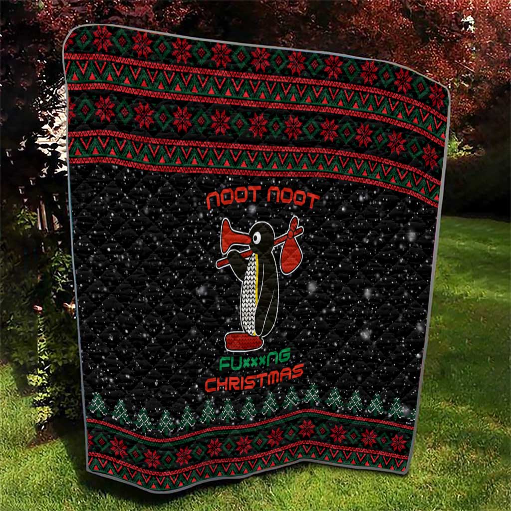 Penguin Tree Christmas Quilt Xmas Holiday Patterns - Wonder Print Shop