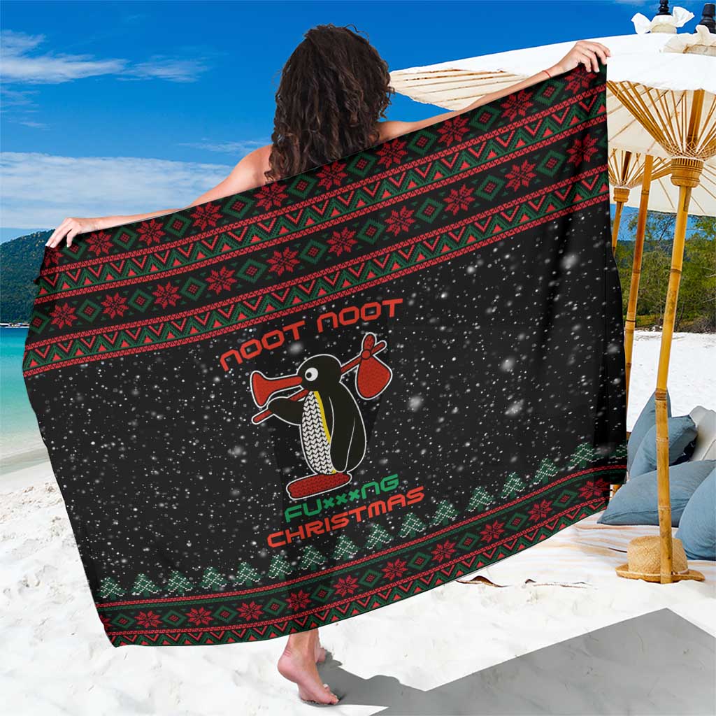 Penguin Tree Christmas Sarong Xmas Holiday Patterns - Wonder Print Shop