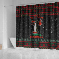 Penguin Tree Christmas Shower Curtain Xmas Holiday Patterns - Wonder Print Shop