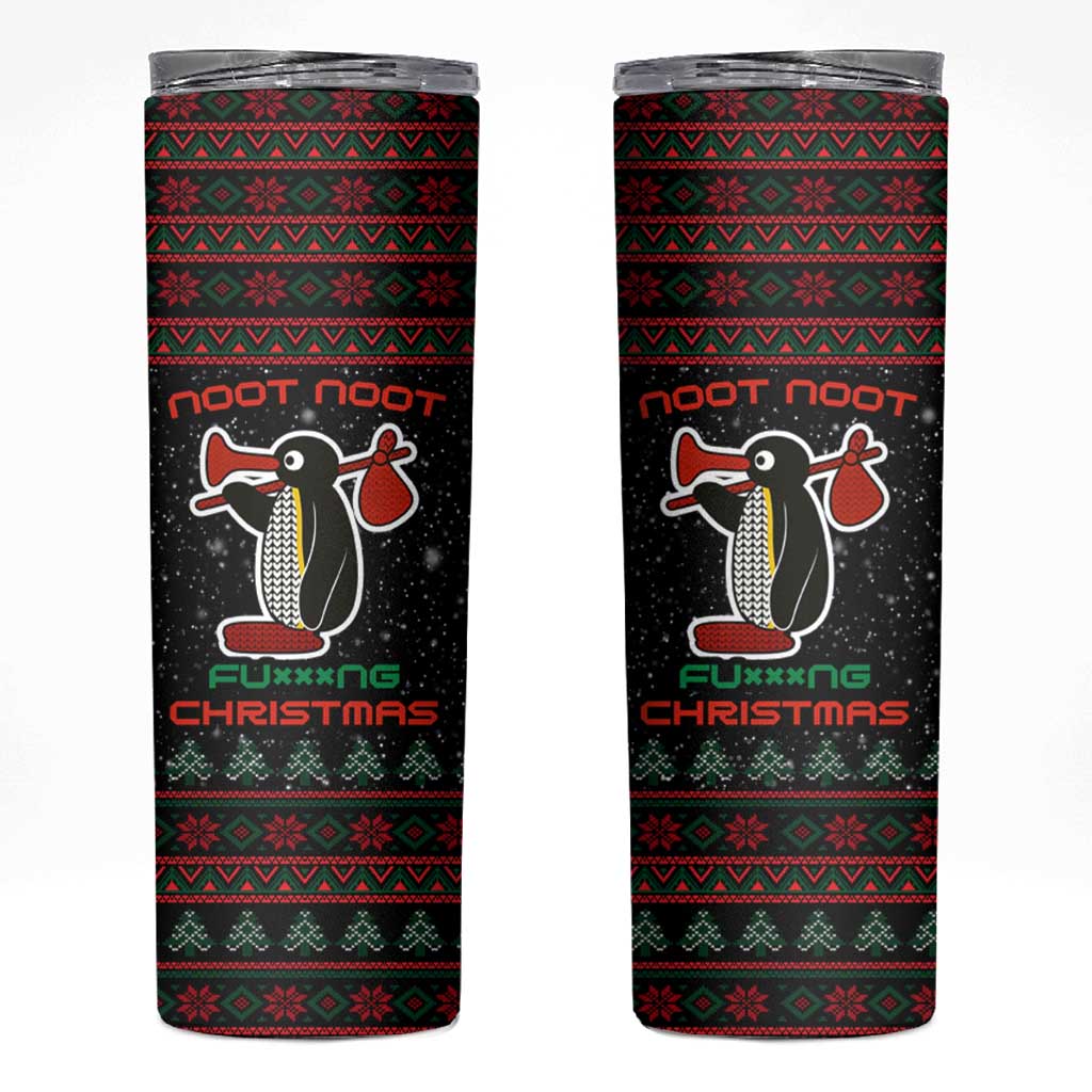 Penguin Tree Christmas Skinny Tumbler Xmas Holiday Patterns - Wonder Print Shop