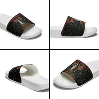 Penguin Tree Christmas Slide Sandals Xmas Holiday Patterns - Wonder Print Shop