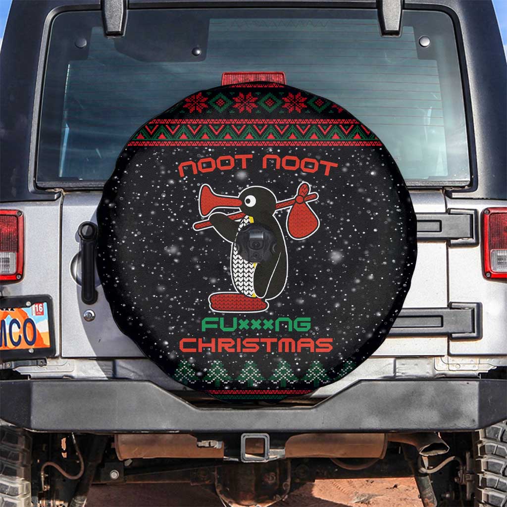 Penguin Tree Christmas Spare Tire Cover Xmas Holiday Patterns - Wonder Print Shop