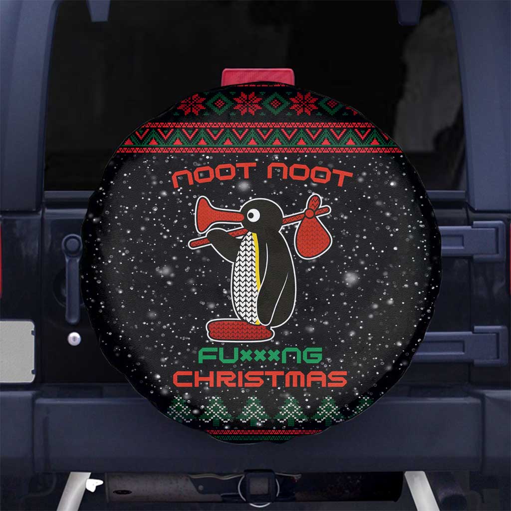 Penguin Tree Christmas Spare Tire Cover Xmas Holiday Patterns - Wonder Print Shop
