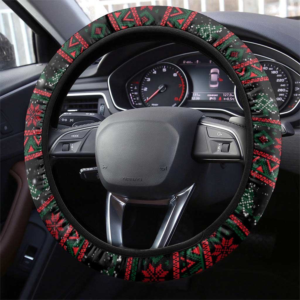 Penguin Tree Christmas Steering Wheel Cover Xmas Holiday Patterns - Wonder Print Shop