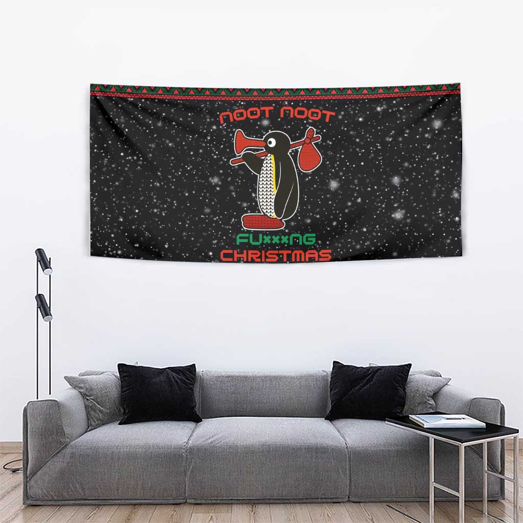 Penguin Tree Christmas Tapestry Xmas Holiday Patterns - Wonder Print Shop