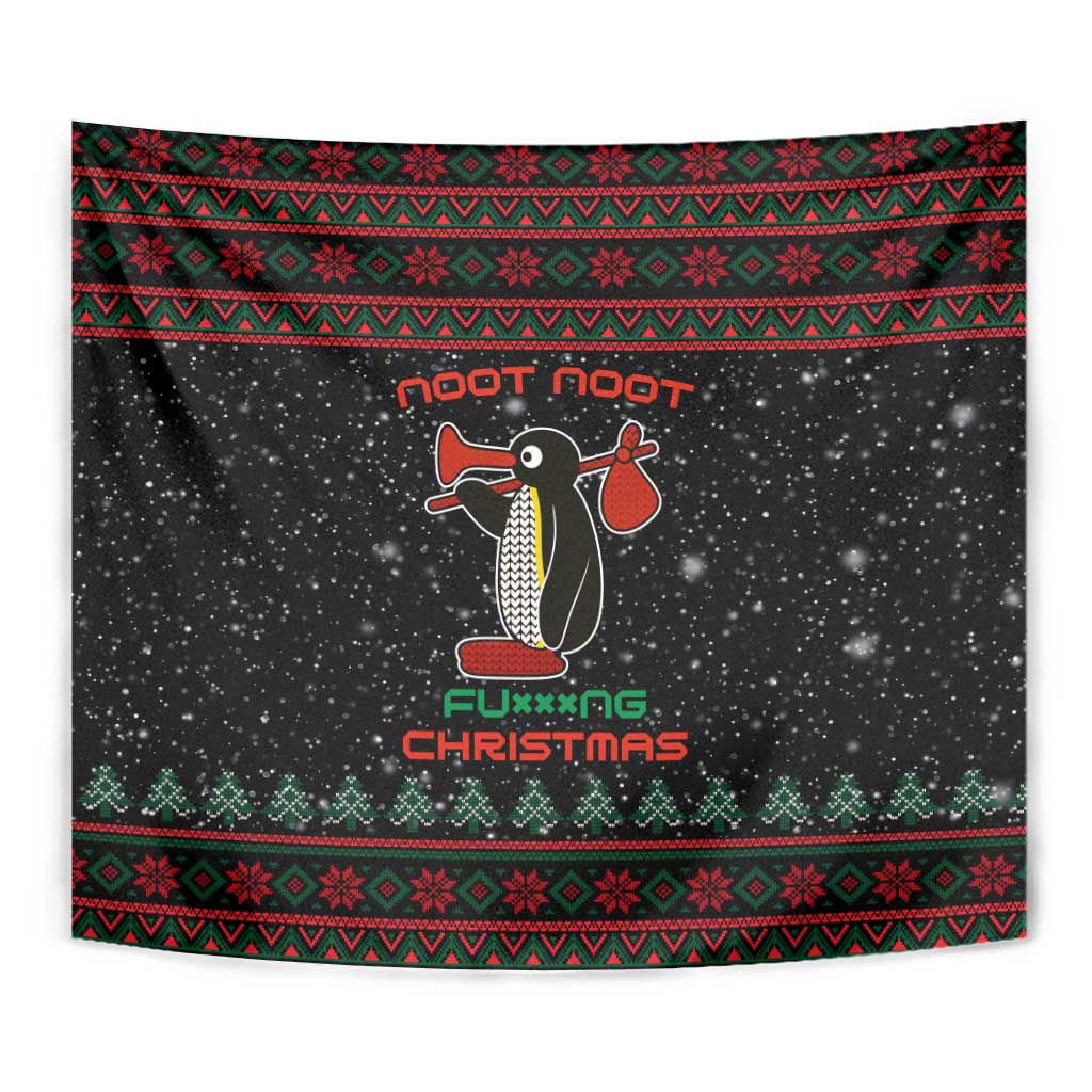 Penguin Tree Christmas Tapestry Xmas Holiday Patterns - Wonder Print Shop