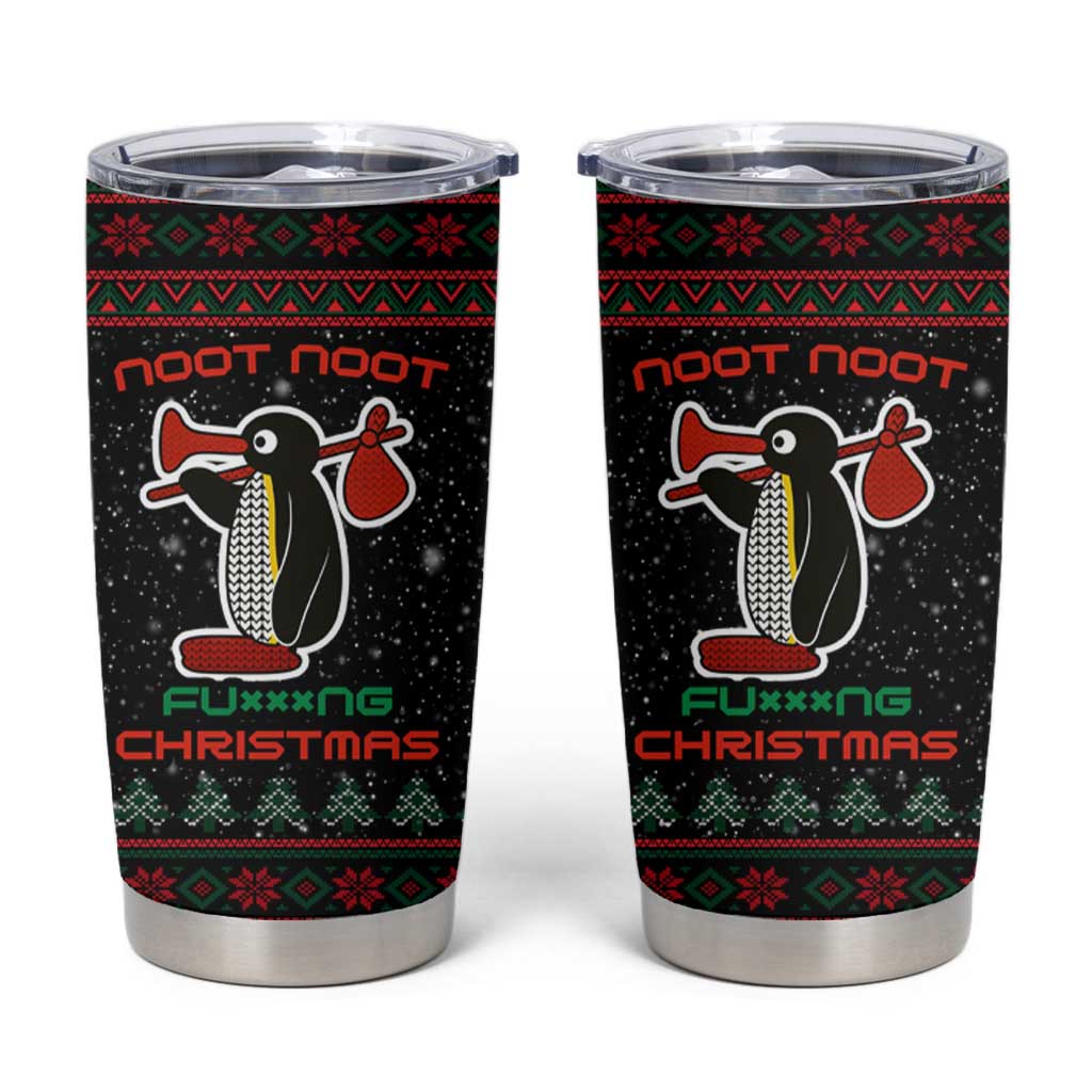 Penguin Tree Christmas Tumbler Cup Xmas Holiday Patterns - Wonder Print Shop