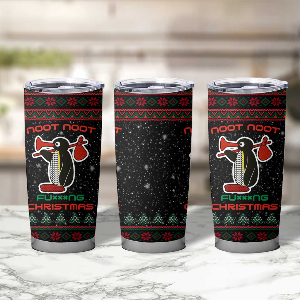 Penguin Tree Christmas Tumbler Cup Xmas Holiday Patterns - Wonder Print Shop