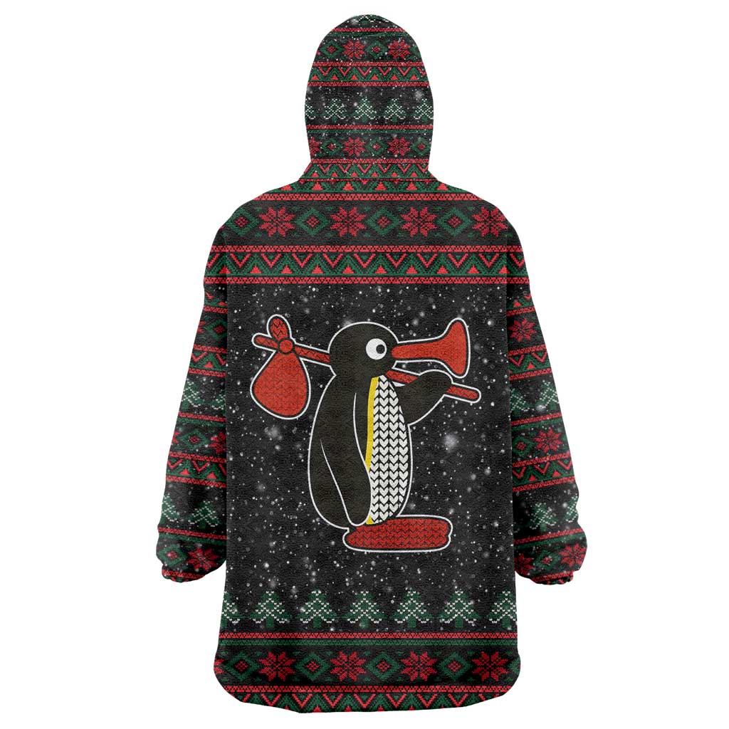Penguin Tree Christmas Wearable Blanket Hoodie Xmas Holiday Patterns - Wonder Print Shop