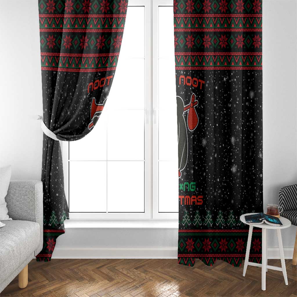 Penguin Tree Christmas Window Curtain Xmas Holiday Patterns - Wonder Print Shop