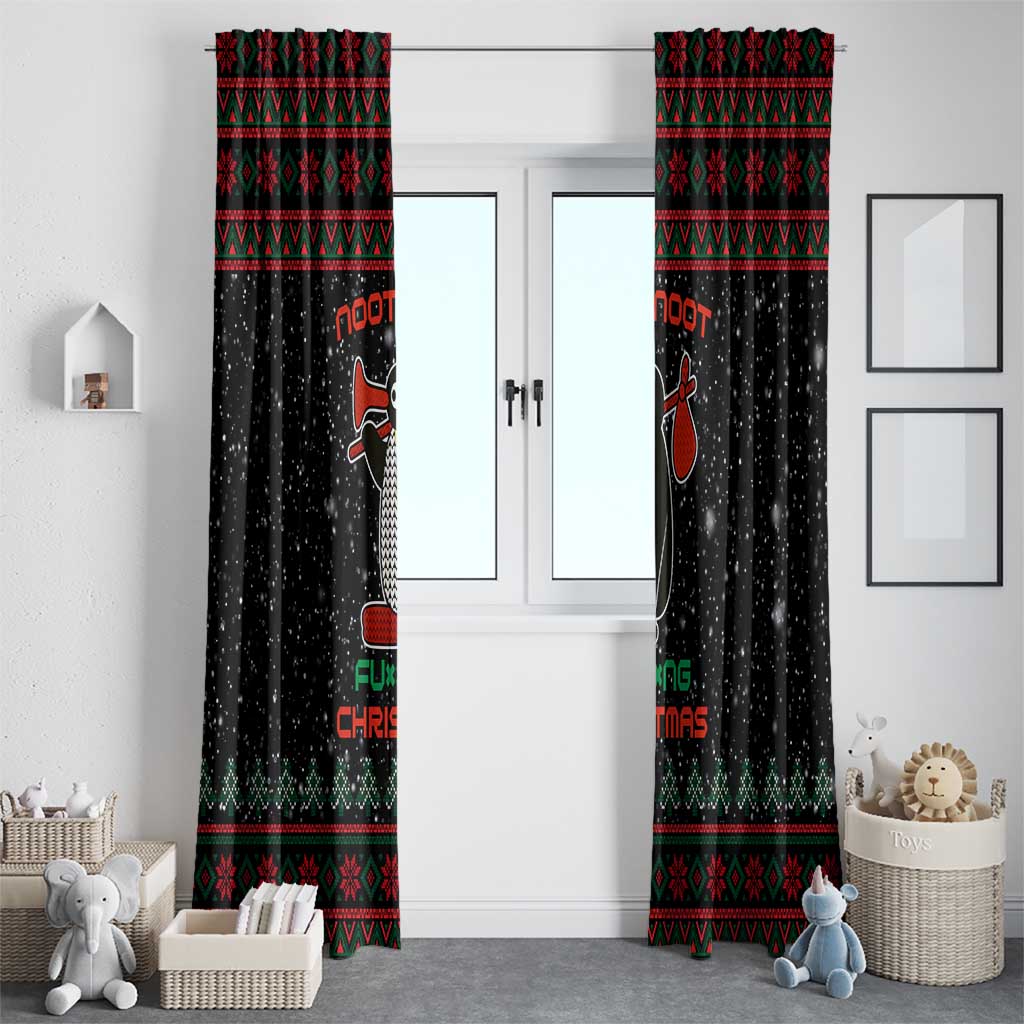 Penguin Tree Christmas Window Curtain Xmas Holiday Patterns - Wonder Print Shop