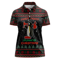 Penguin Tree Christmas Women Polo Shirt Xmas Holiday Patterns - Wonder Print Shop