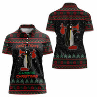 Penguin Tree Christmas Women Polo Shirt Xmas Holiday Patterns - Wonder Print Shop