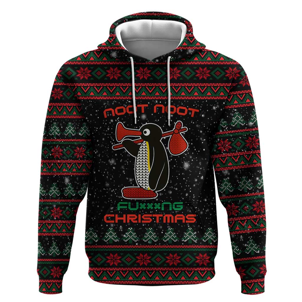 Penguin Tree Christmas Zip Hoodie Xmas Holiday Patterns - Wonder Print Shop