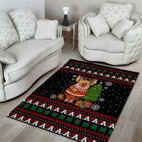 Pig Gorgeous Reindeer Christmas Area Rug Xmas Holiday Patterns - Wonder Print Shop