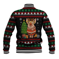 Pig Gorgeous Reindeer Christmas Baseball Jacket Xmas Holiday Patterns - Wonder Print Shop