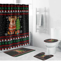 Pig Gorgeous Reindeer Christmas Bathroom Set Xmas Holiday Patterns - Wonder Print Shop