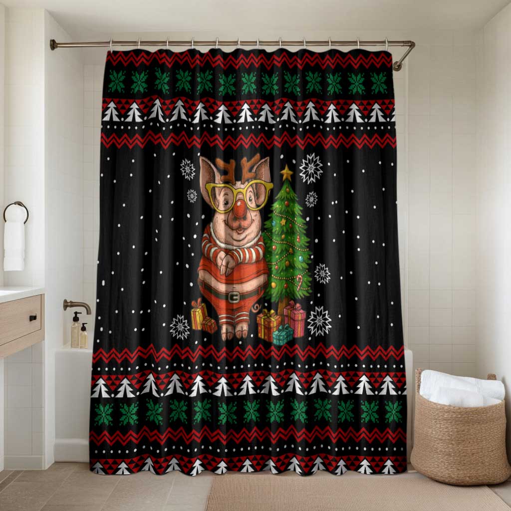 Pig Gorgeous Reindeer Christmas Bathroom Set Xmas Holiday Patterns - Wonder Print Shop