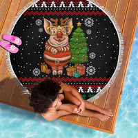 Pig Gorgeous Reindeer Christmas Beach Blanket Xmas Holiday Patterns - Wonder Print Shop