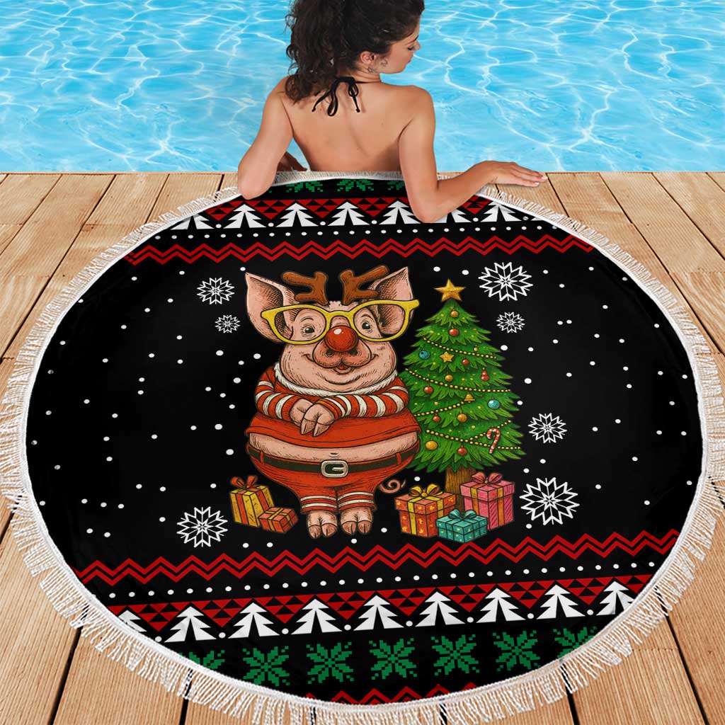 Pig Gorgeous Reindeer Christmas Beach Blanket Xmas Holiday Patterns - Wonder Print Shop