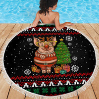 Pig Gorgeous Reindeer Christmas Beach Blanket Xmas Holiday Patterns - Wonder Print Shop