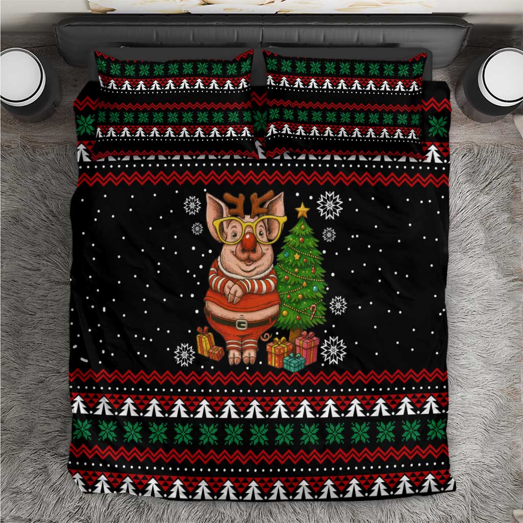 Pig Gorgeous Reindeer Christmas Bedding Set Xmas Holiday Patterns - Wonder Print Shop
