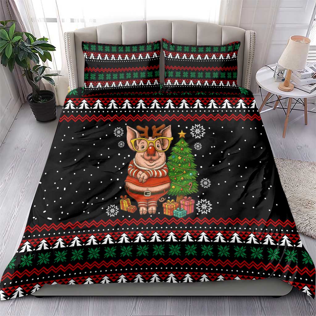 Pig Gorgeous Reindeer Christmas Bedding Set Xmas Holiday Patterns - Wonder Print Shop