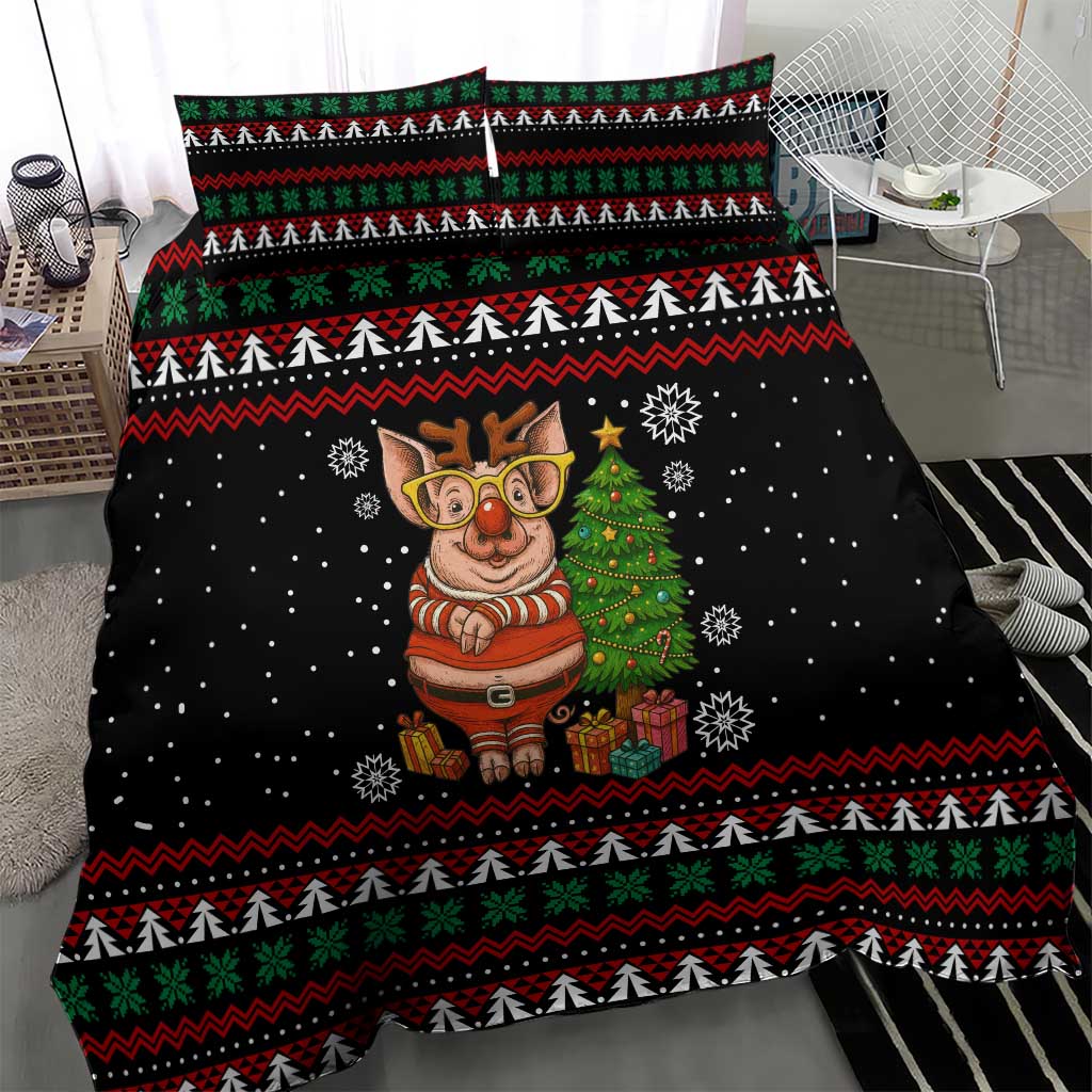 Pig Gorgeous Reindeer Christmas Bedding Set Xmas Holiday Patterns - Wonder Print Shop