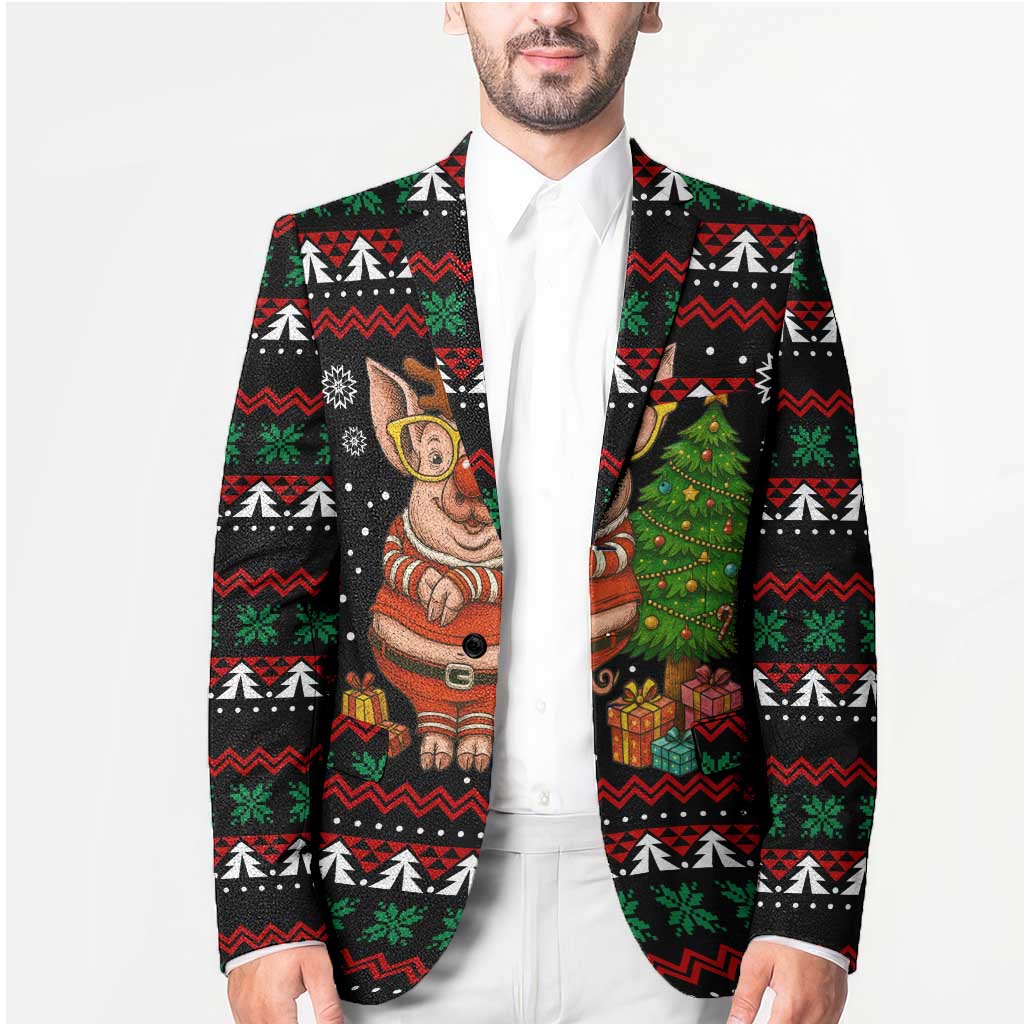 Pig Gorgeous Reindeer Christmas Blazer Xmas Holiday Patterns - Wonder Print Shop