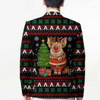 Pig Gorgeous Reindeer Christmas Blazer Xmas Holiday Patterns - Wonder Print Shop