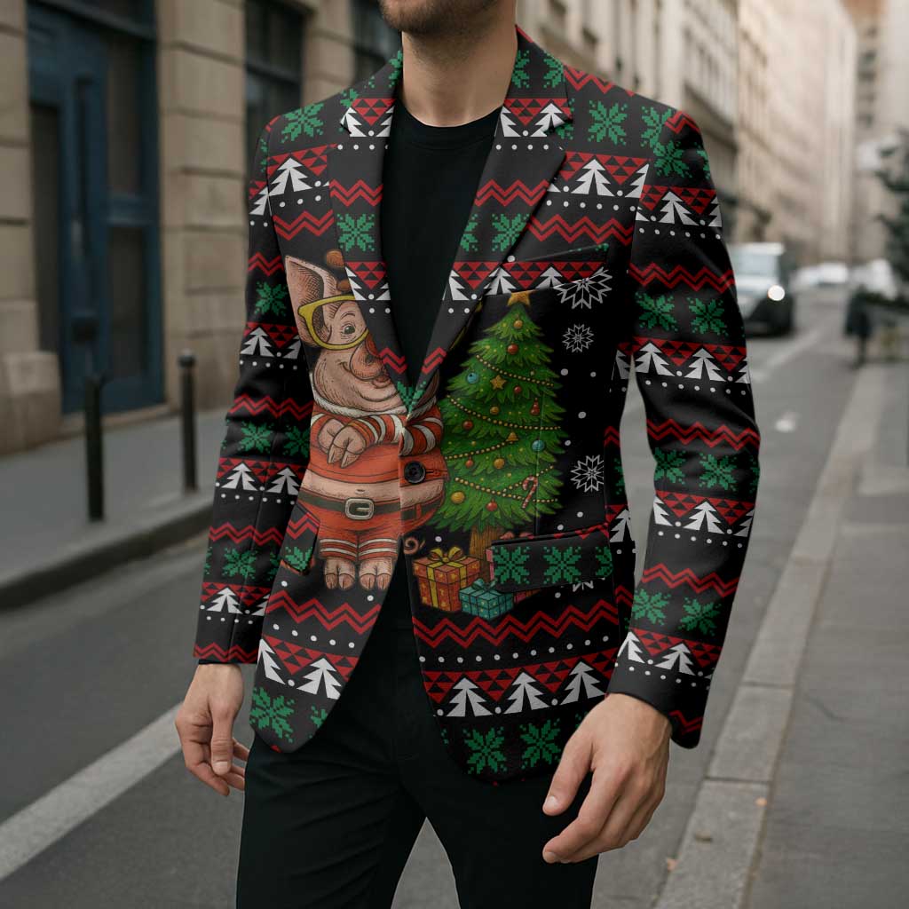 Pig Gorgeous Reindeer Christmas Blazer Xmas Holiday Patterns - Wonder Print Shop