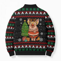 Pig Gorgeous Reindeer Christmas Bomber Puffer Jacket Xmas Holiday Patterns - Wonder Print Shop