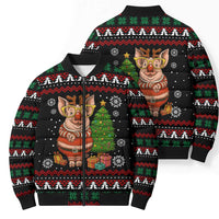 Pig Gorgeous Reindeer Christmas Bomber Puffer Jacket Xmas Holiday Patterns - Wonder Print Shop