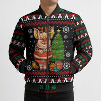 Pig Gorgeous Reindeer Christmas Bomber Puffer Jacket Xmas Holiday Patterns - Wonder Print Shop