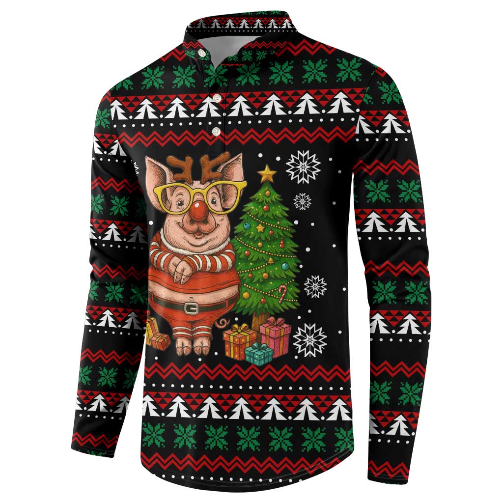 Pig Gorgeous Reindeer Christmas Button Sweatshirt Xmas Holiday Patterns - Wonder Print Shop