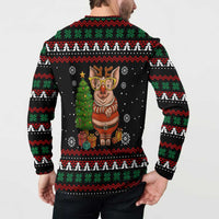 Pig Gorgeous Reindeer Christmas Button Sweatshirt Xmas Holiday Patterns - Wonder Print Shop