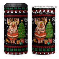 Pig Gorgeous Reindeer Christmas 4 in 1 Can Cooler Tumbler Xmas Holiday Patterns - Wonder Print Shop